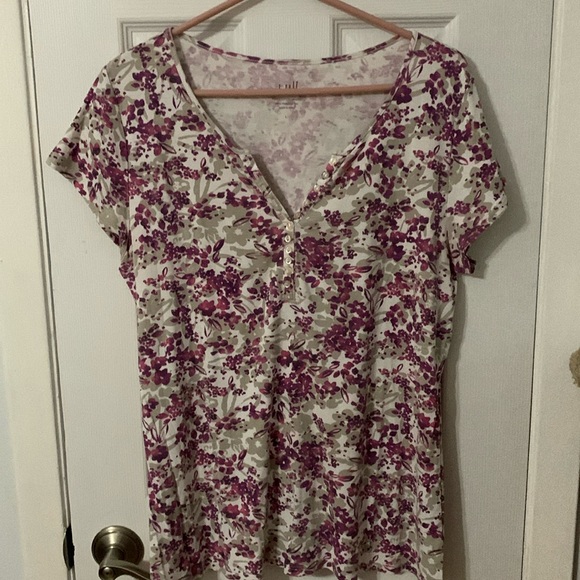 J Jill Floral Pima Cotton top - Picture 1 of 8